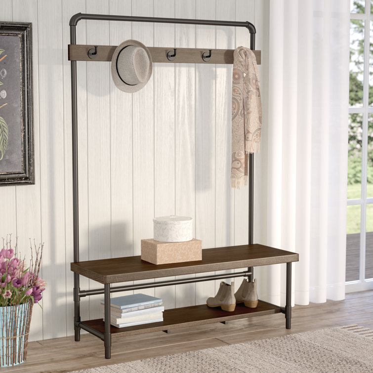 Gracie Oaks Aalon 47'' Wide Hall Tree with Shoe Storage & Reviews Wayfair